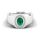 14K White Gold - Emerald