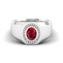 14K White Gold - Ruby