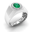 14K White Gold - Emerald