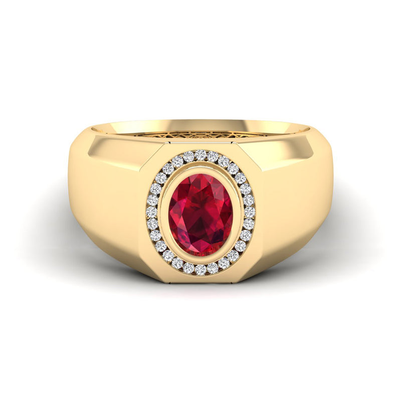 14K Yellow Gold - Ruby