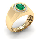 14K Yellow Gold - Emerald