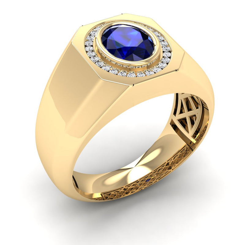 14K Yellow Gold - Sapphire