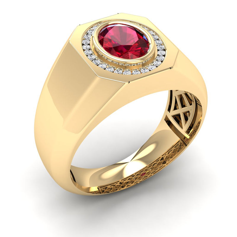14K Yellow Gold - Ruby