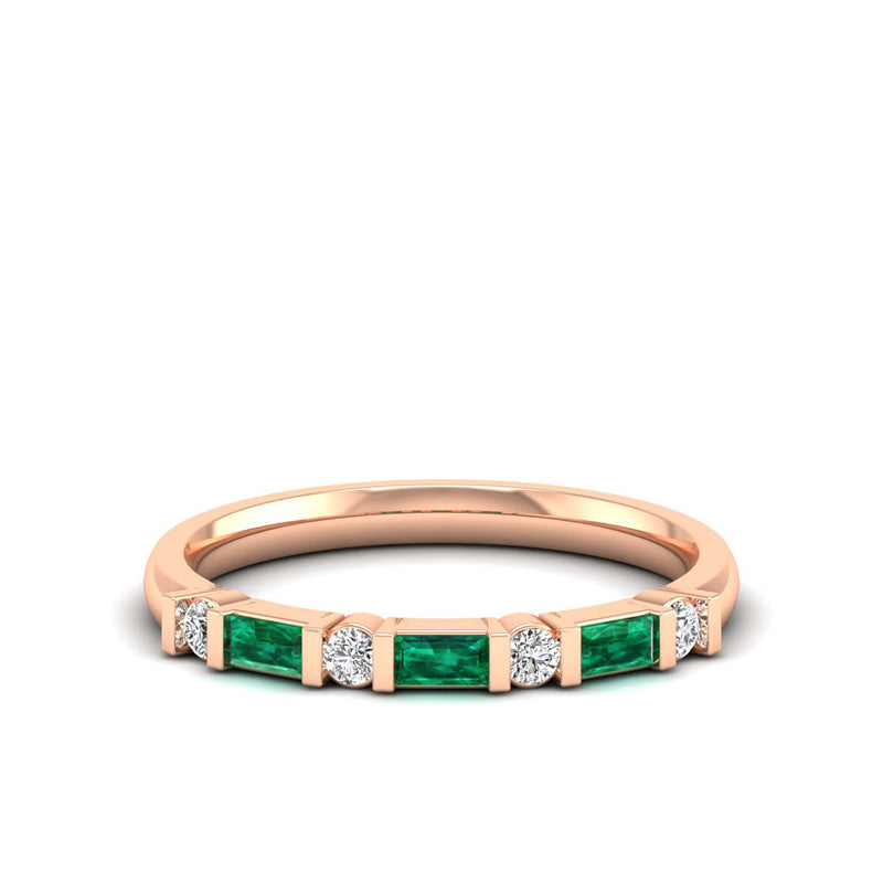 14K Rose Gold - Emerald