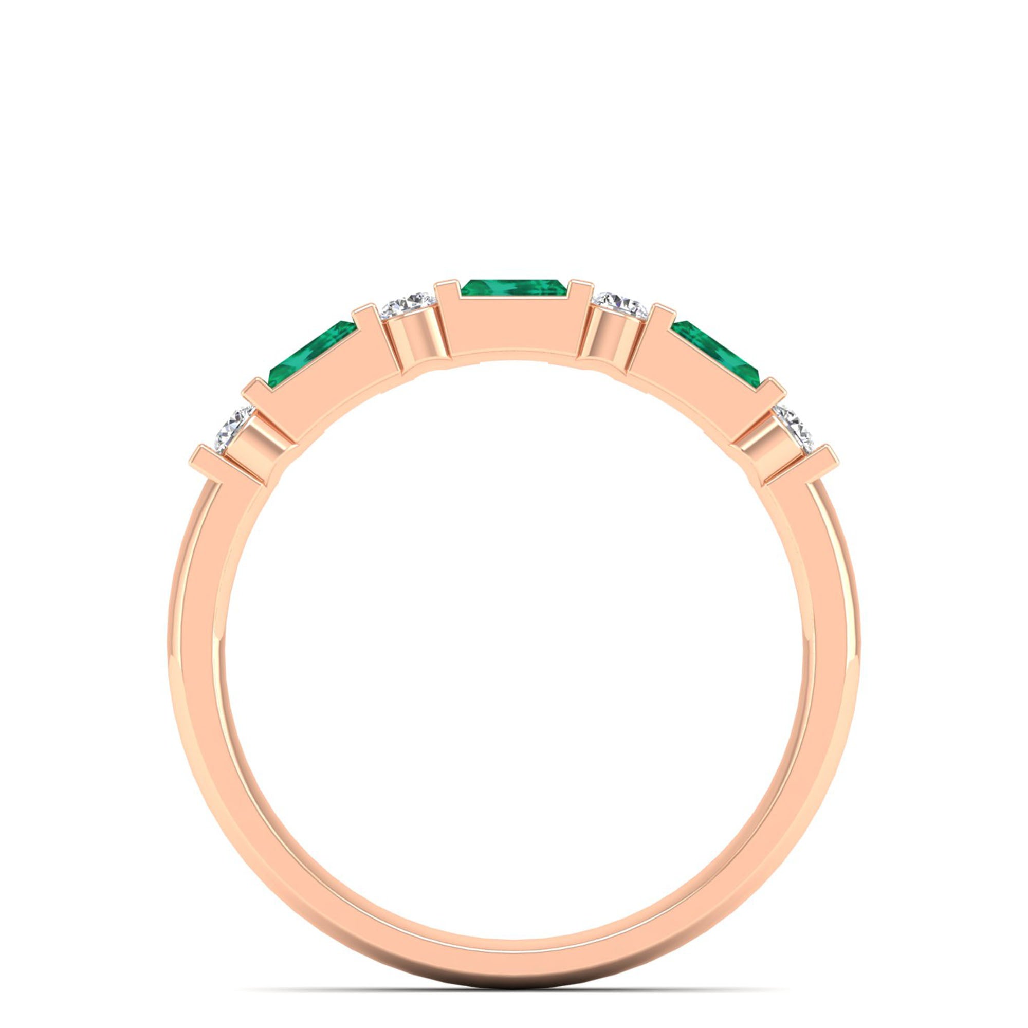 14K Rose Gold - Emerald