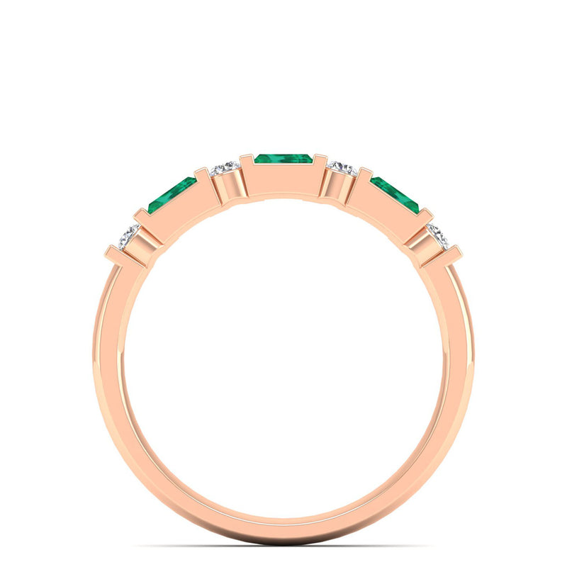 14K Rose Gold - Emerald