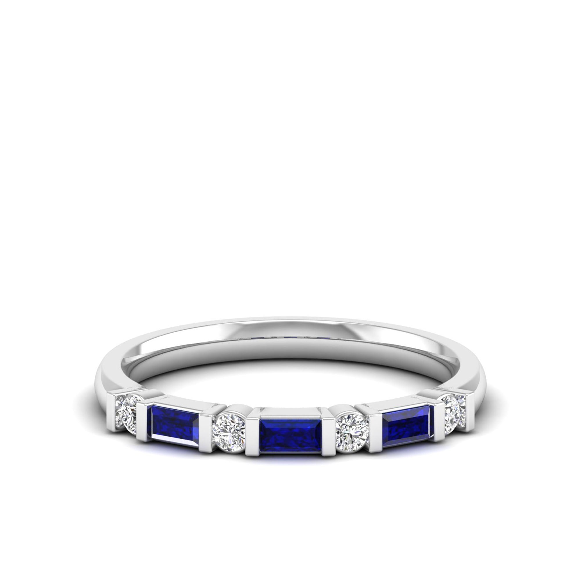 14K White Gold - Sapphire