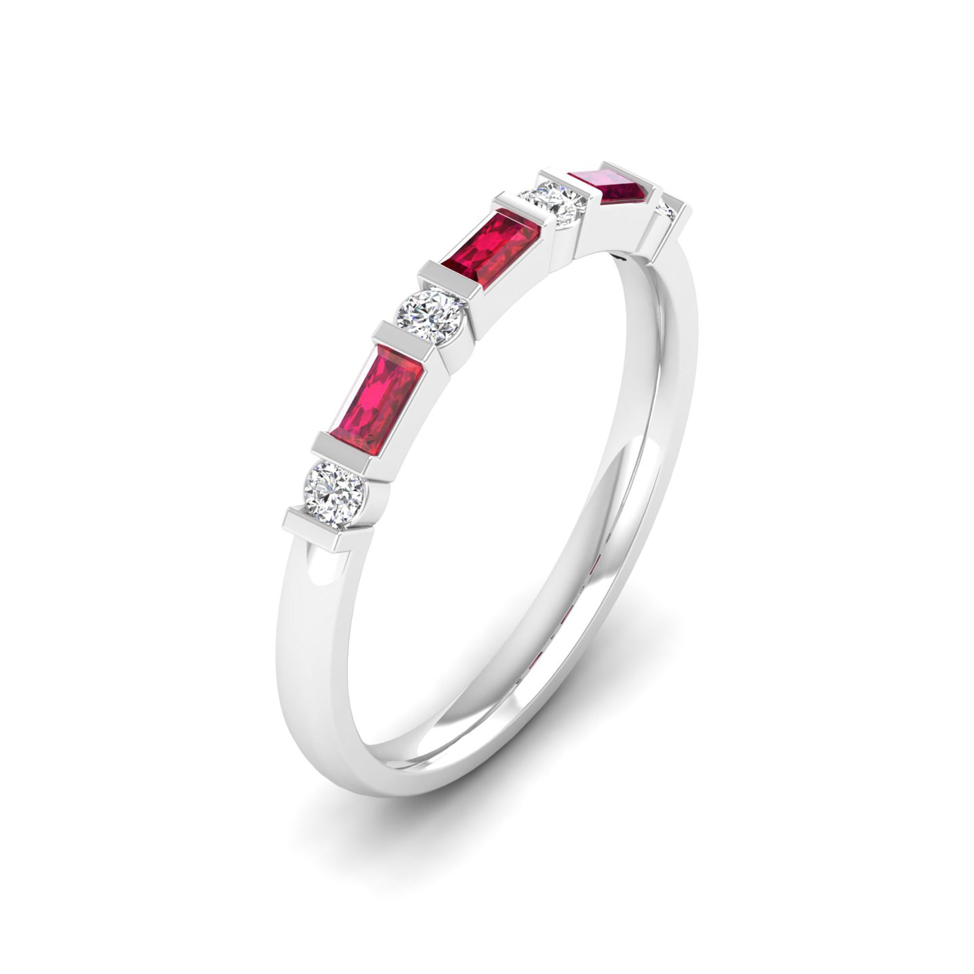 14K White Gold - Ruby