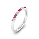 14K White Gold - Ruby