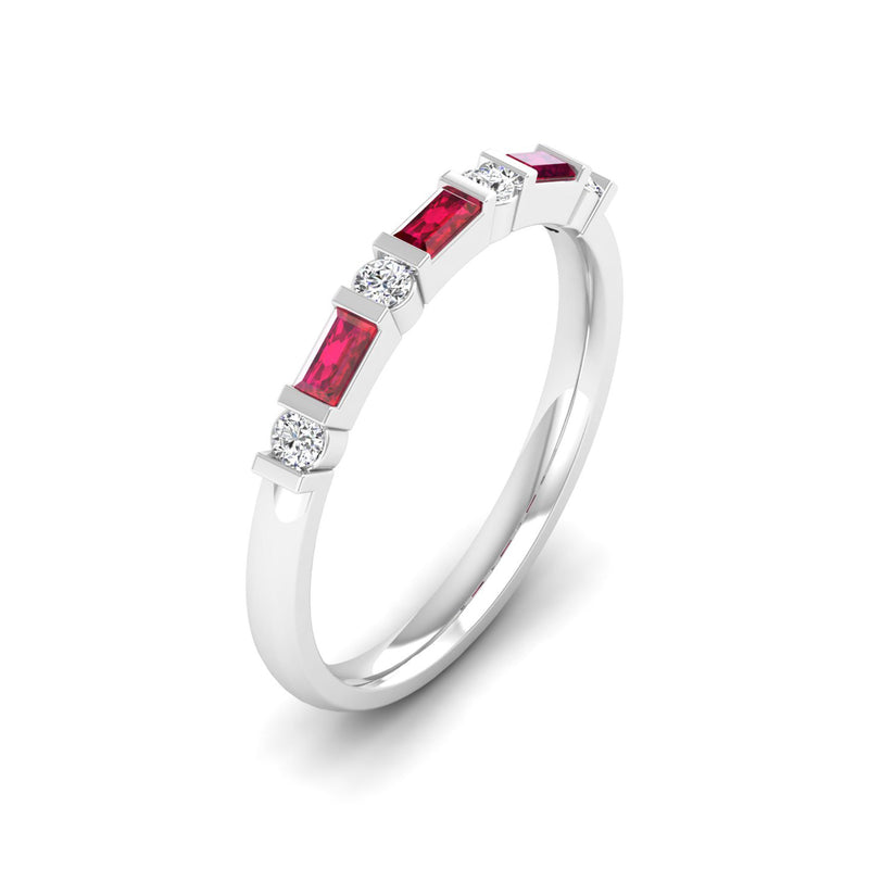 14K White Gold - Ruby