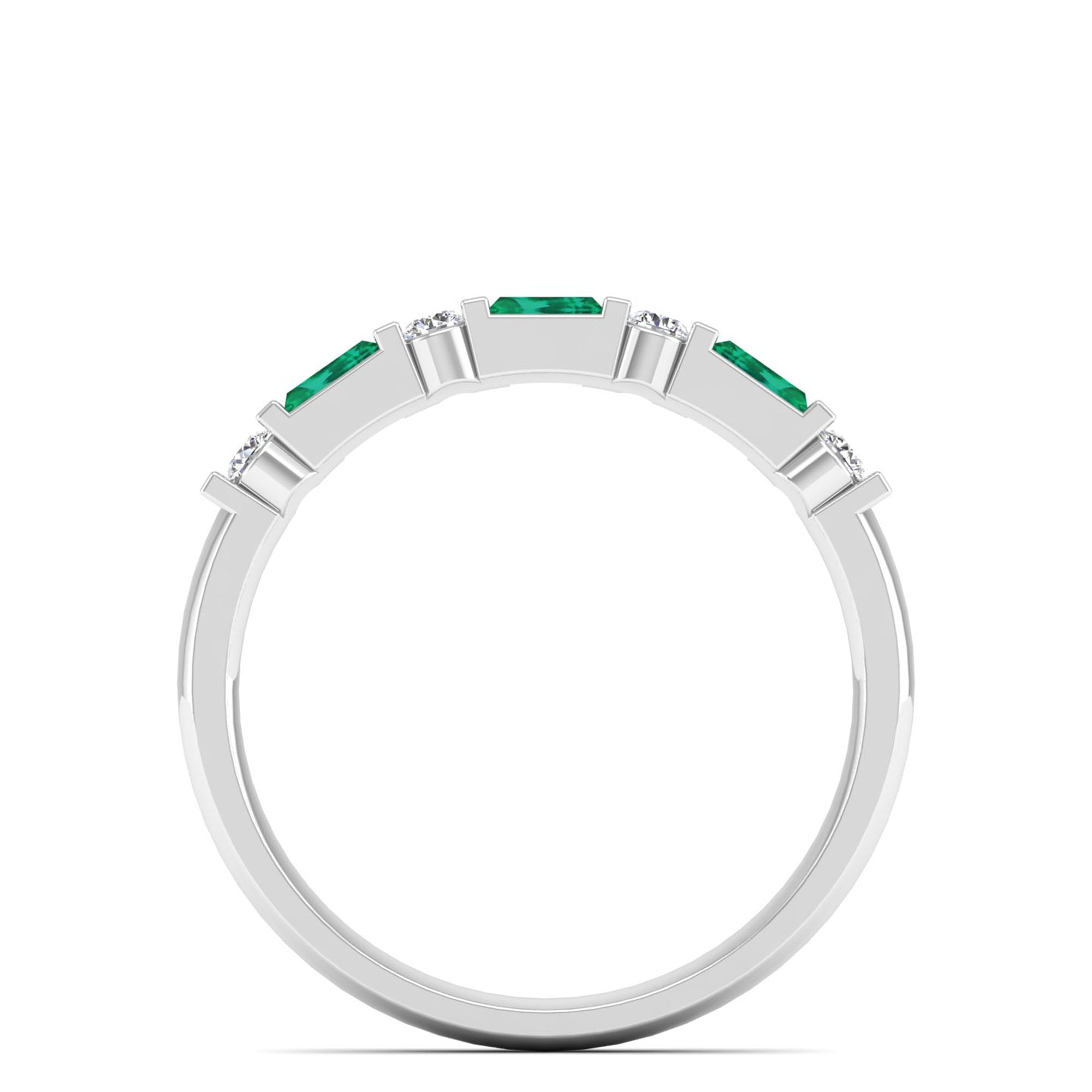 14K White Gold - Emerald