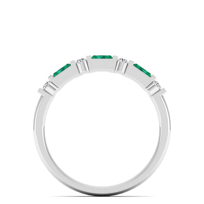 14K White Gold - Emerald