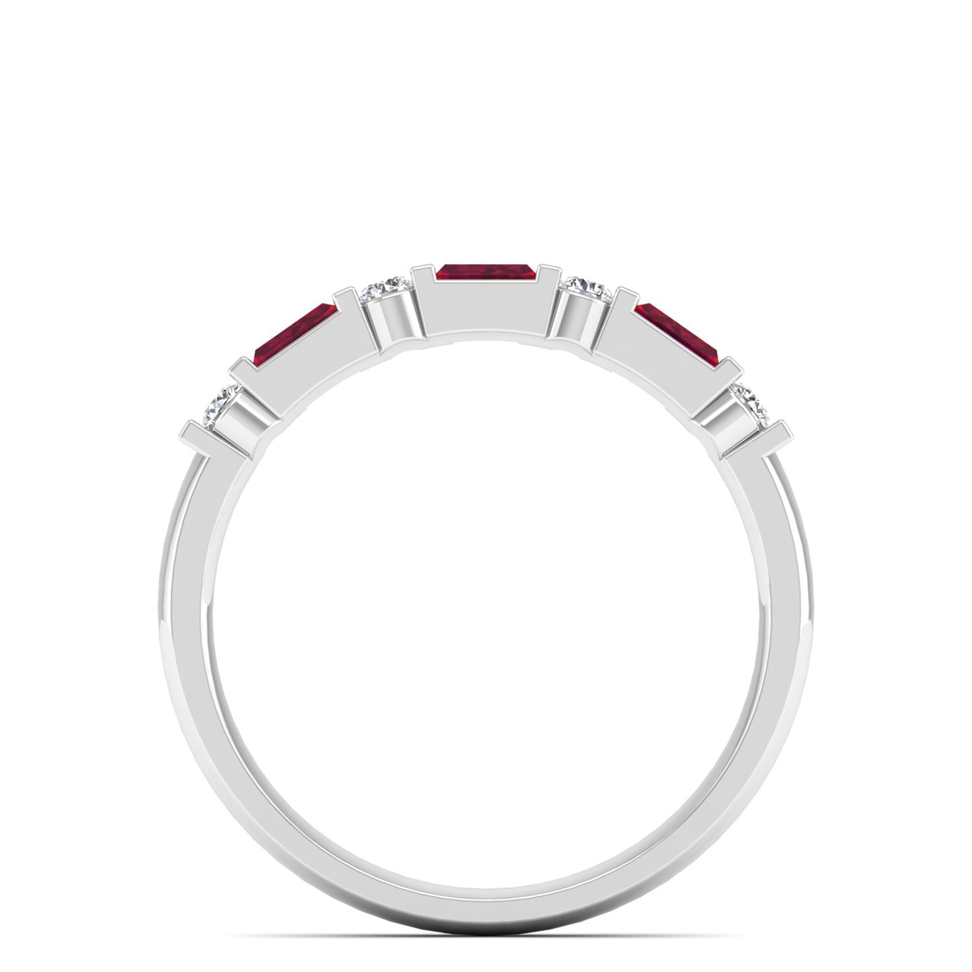 14K White Gold - Ruby