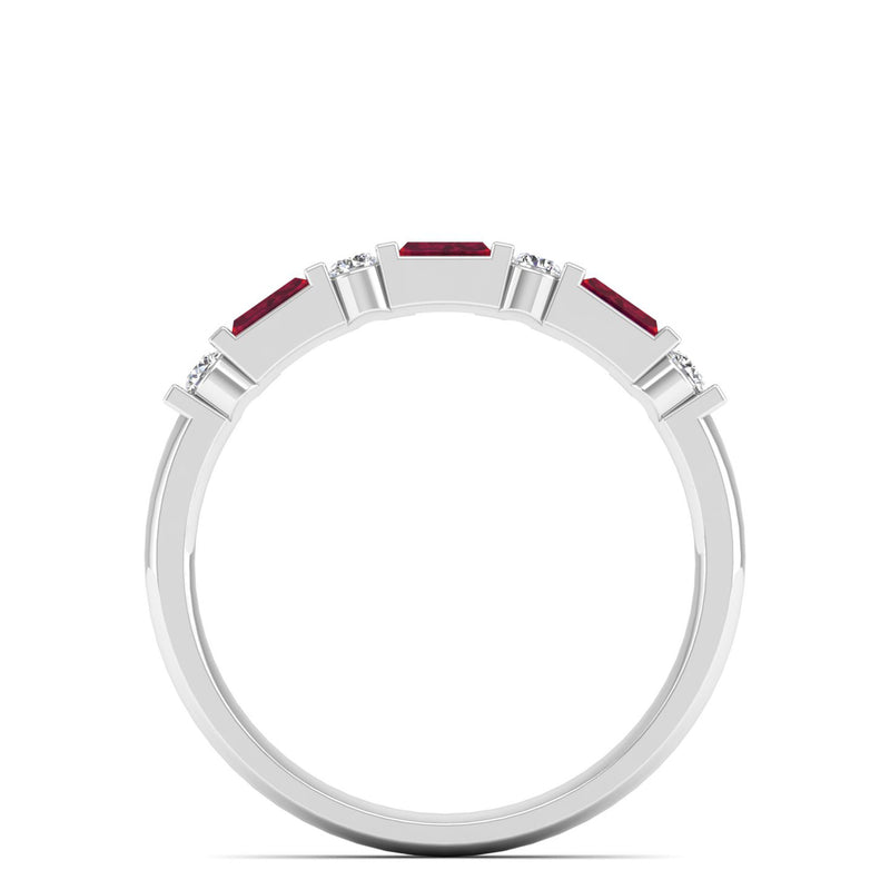 14K White Gold - Ruby
