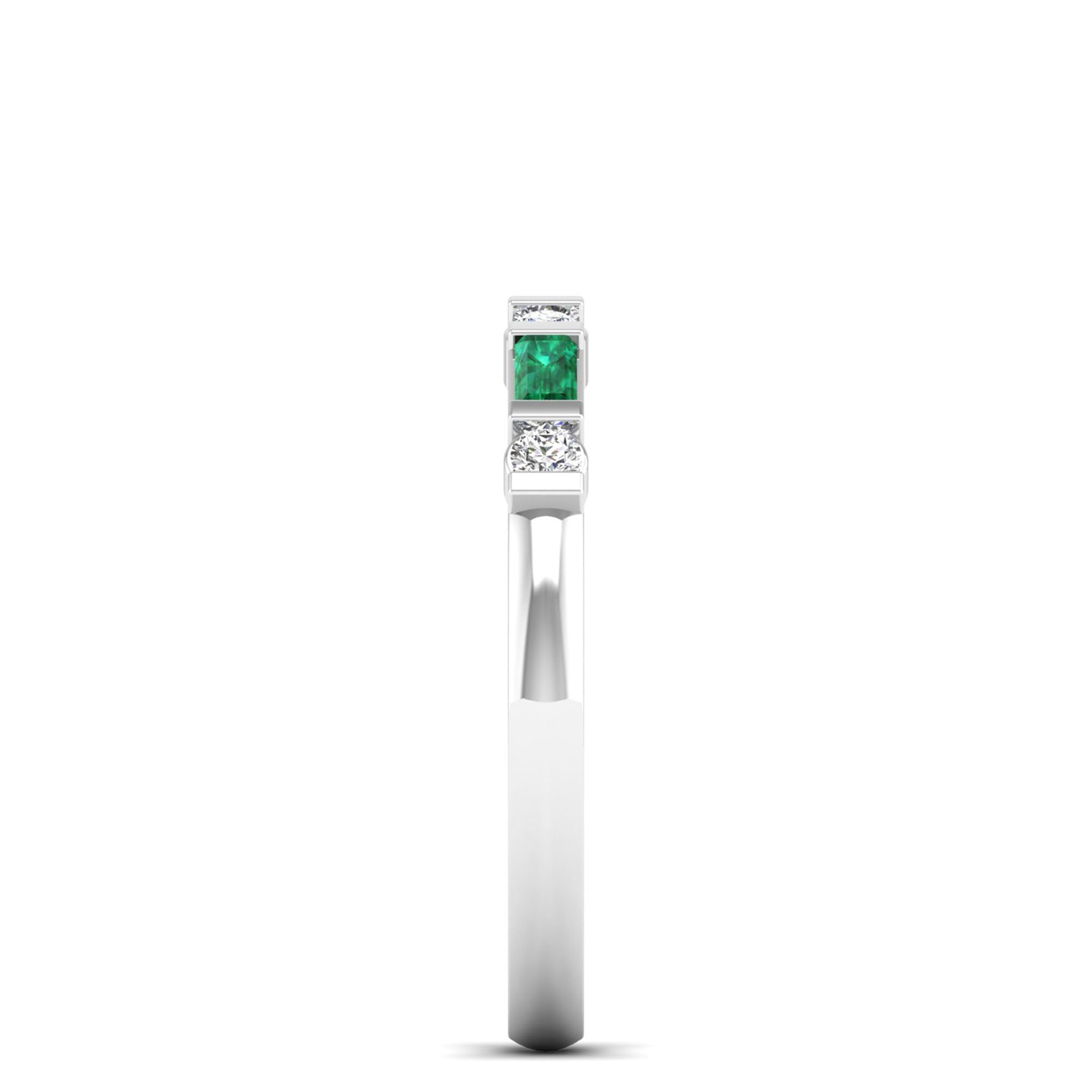 14K White Gold - Emerald