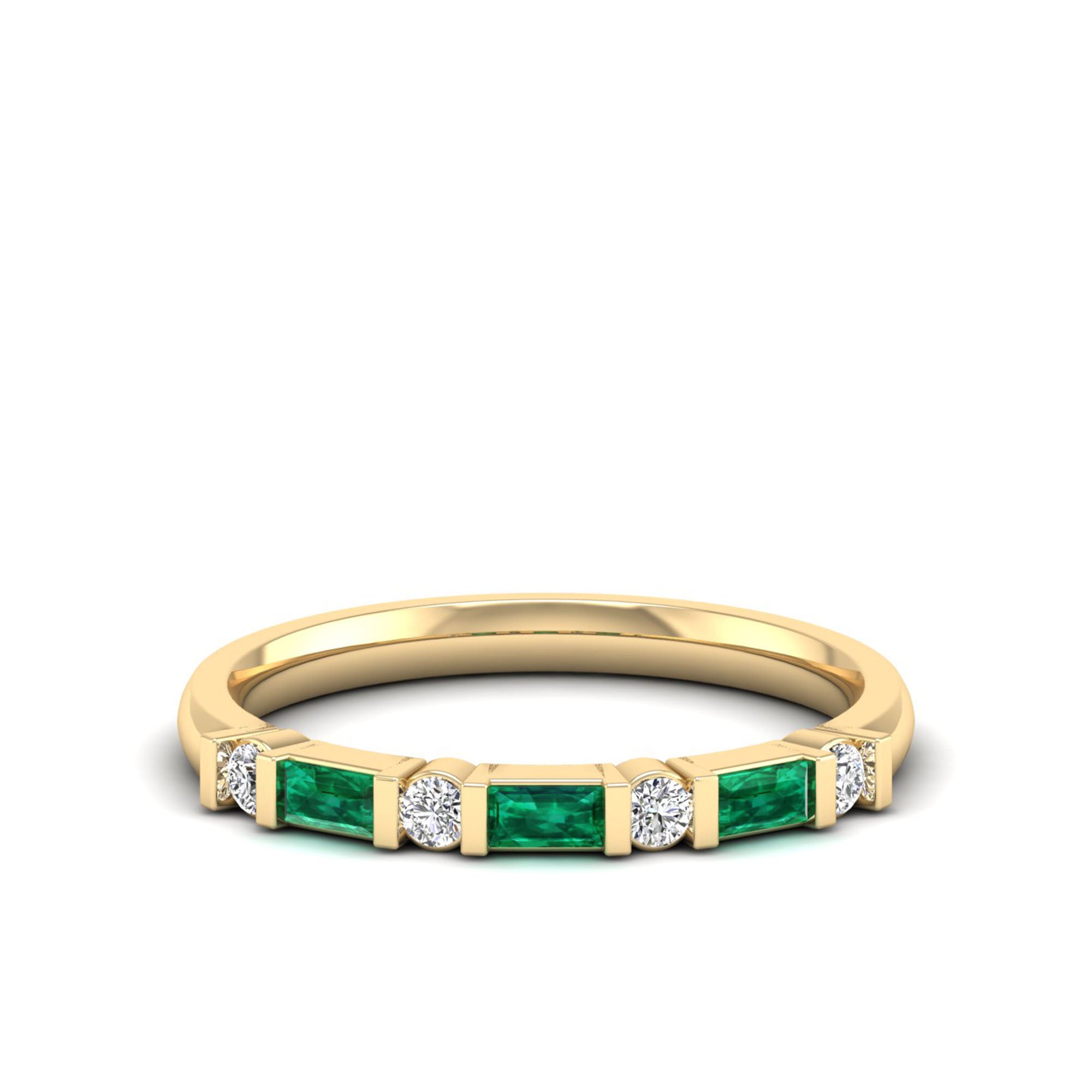 14K Yellow Gold - Emerald