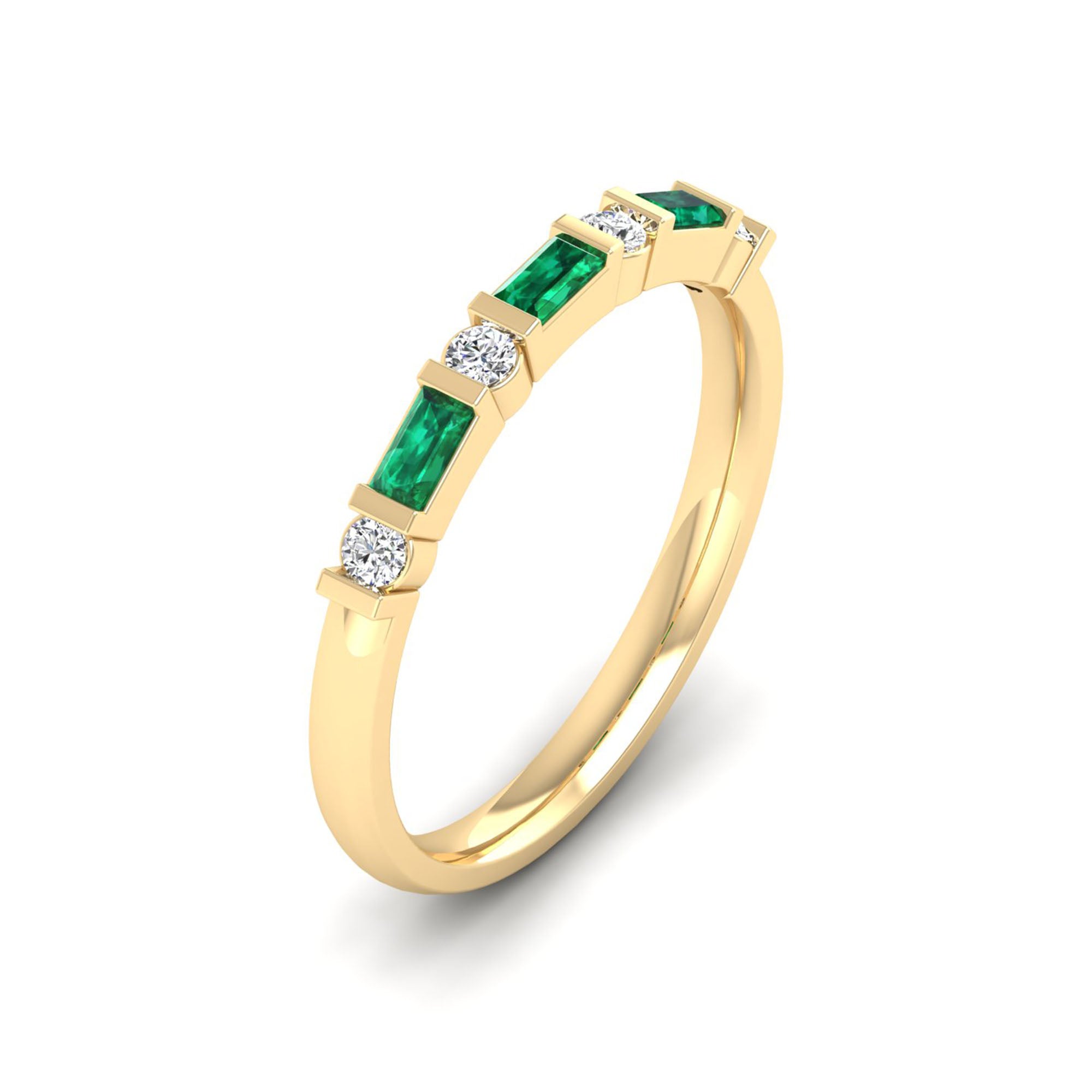 14K Yellow Gold - Emerald