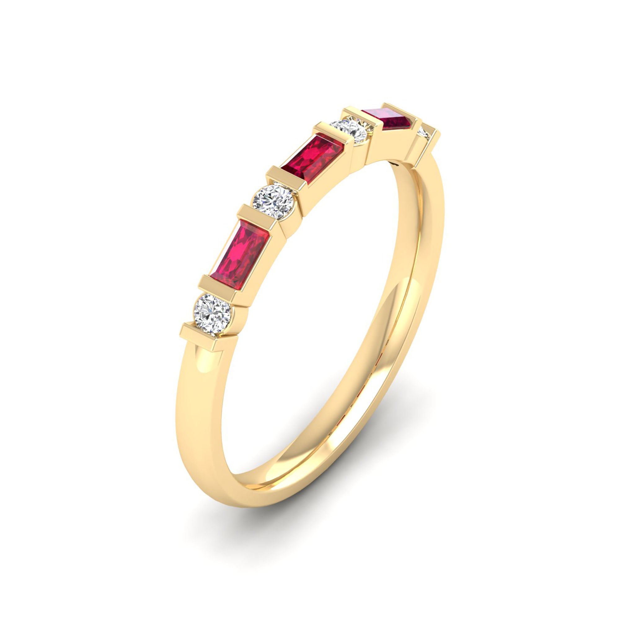 14K Yellow Gold - Ruby