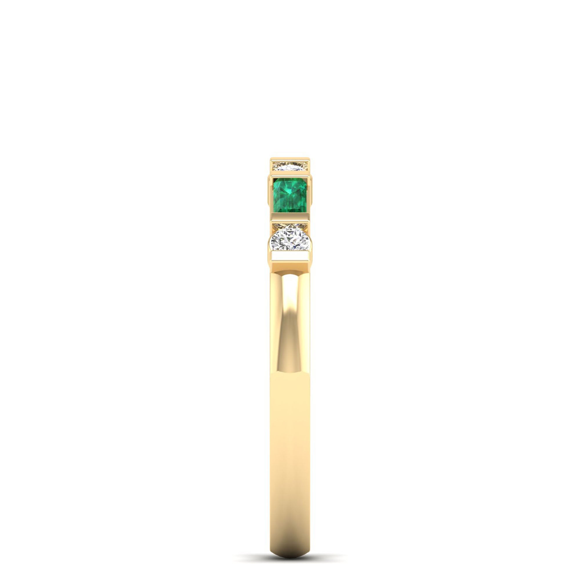 14K Yellow Gold - Emerald