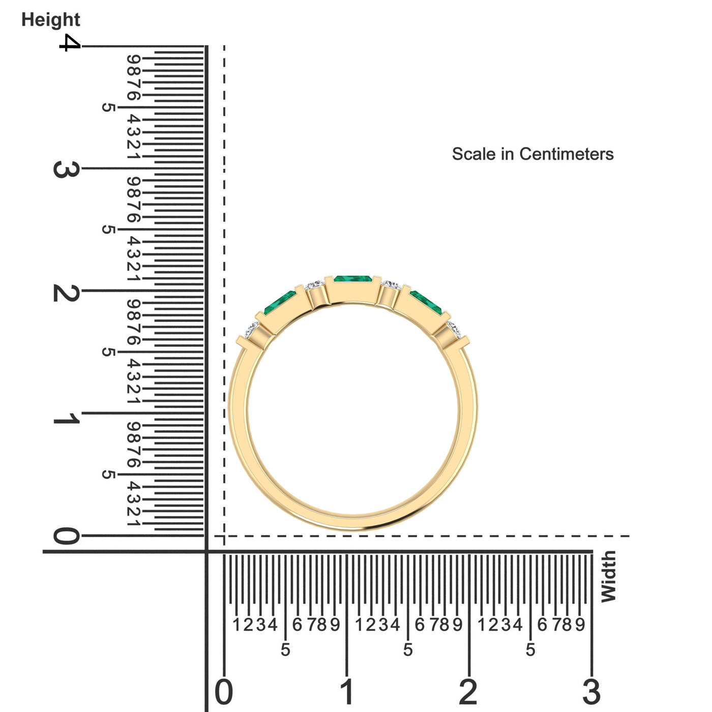 14K Yellow Gold - Emerald