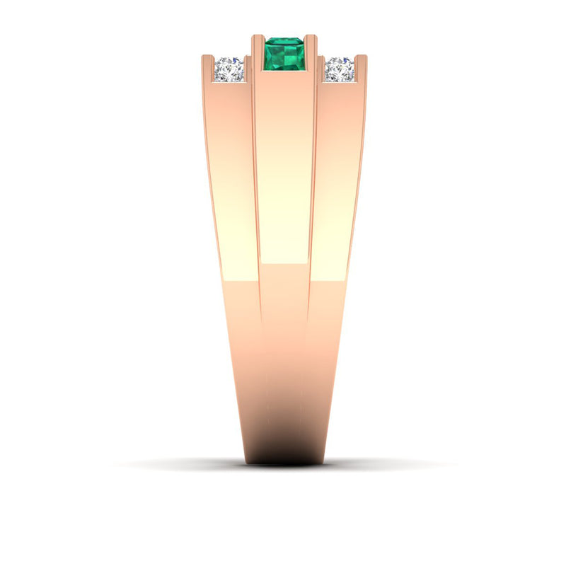 14K Rose Gold - Emerald