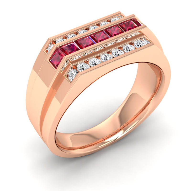 14K Rose Gold - Ruby