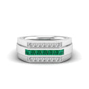14K White Gold - Emerald