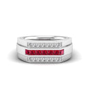 14K White Gold - Ruby