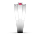 14K White Gold - Ruby