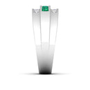14K White Gold - Emerald