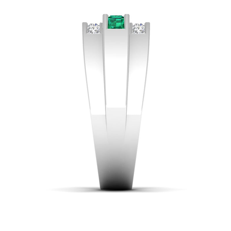 14K White Gold - Emerald