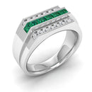 14K White Gold - Emerald