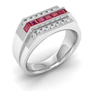 14K White Gold - Ruby