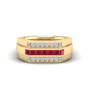 14K Yellow Gold - Ruby