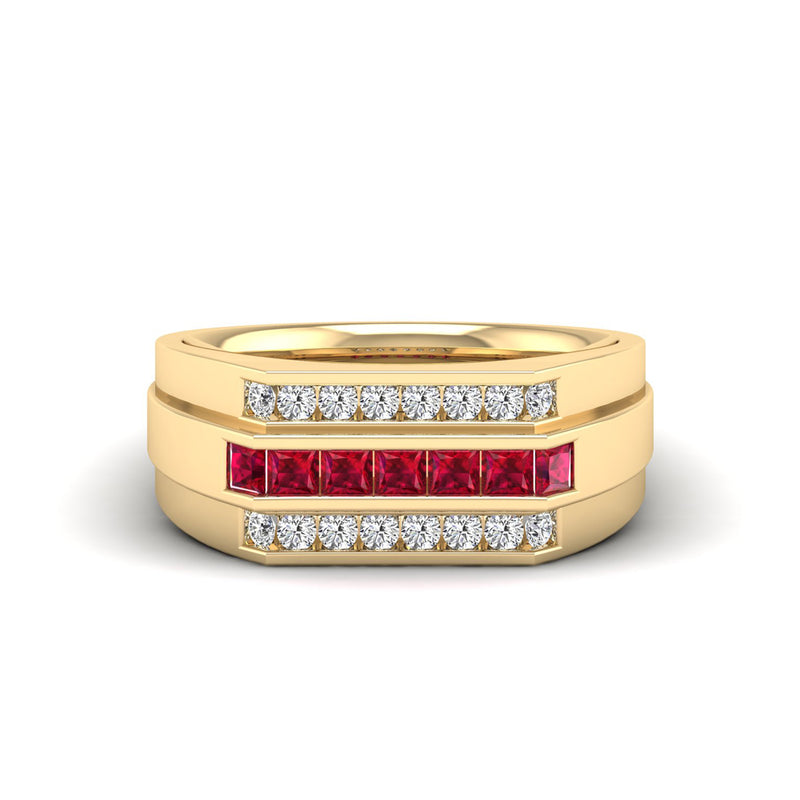 14K Yellow Gold - Ruby
