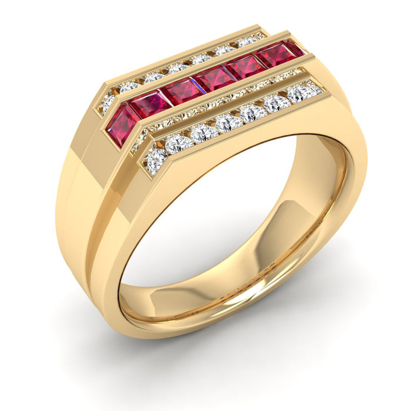 14K Yellow Gold - Ruby