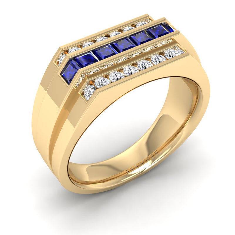 14K Yellow Gold - Sapphire