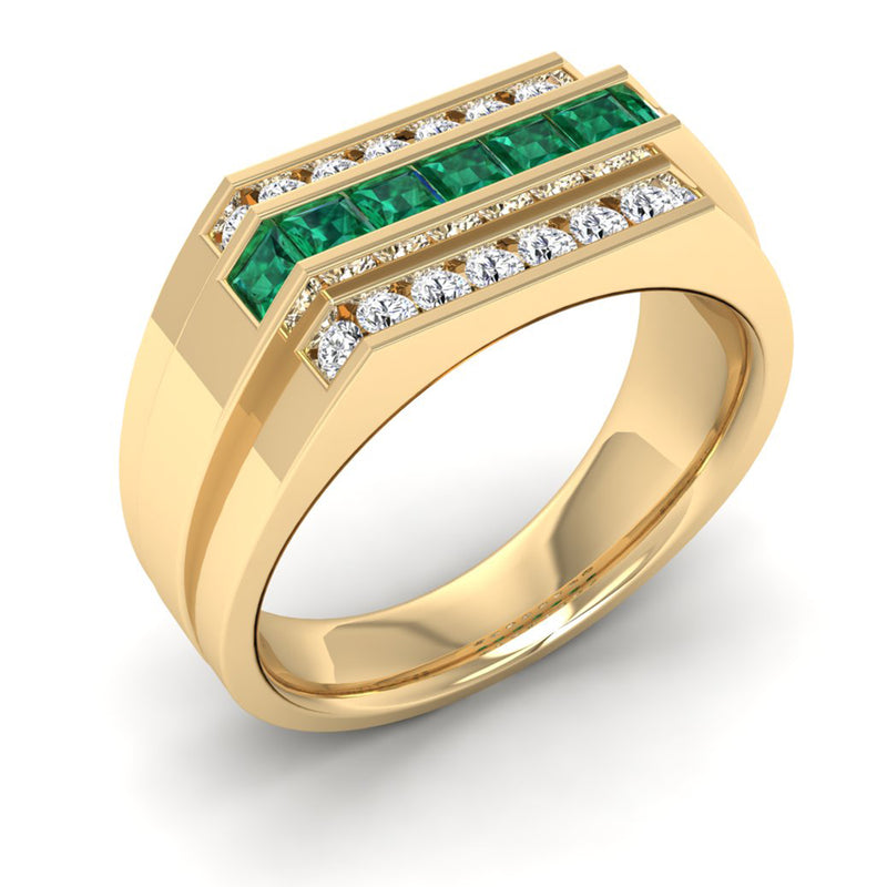 14K Yellow Gold - Emerald