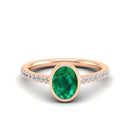 14K Rose Gold - Emerald