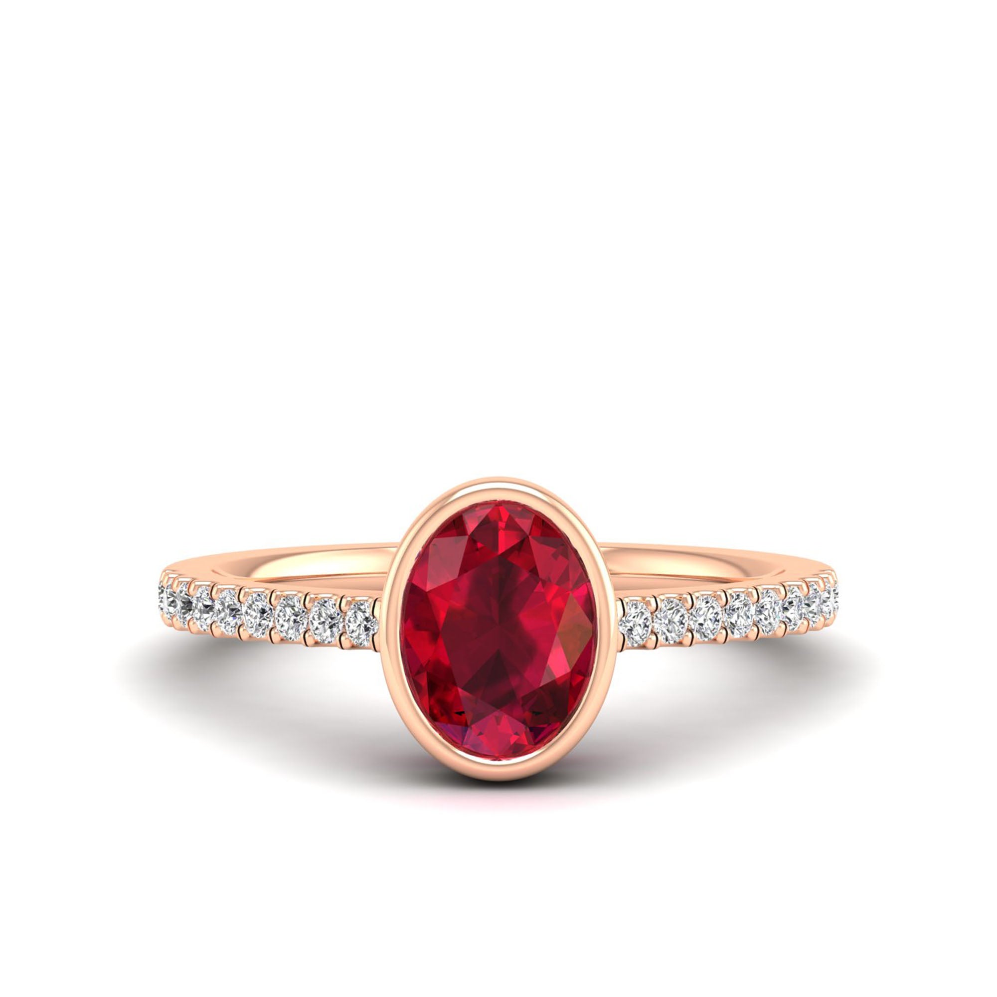 14K Rose Gold - Ruby