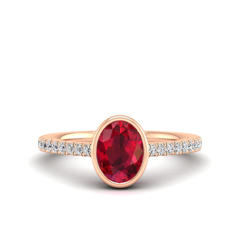 14K Rose Gold - Ruby