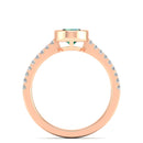 14K Rose Gold - Emerald