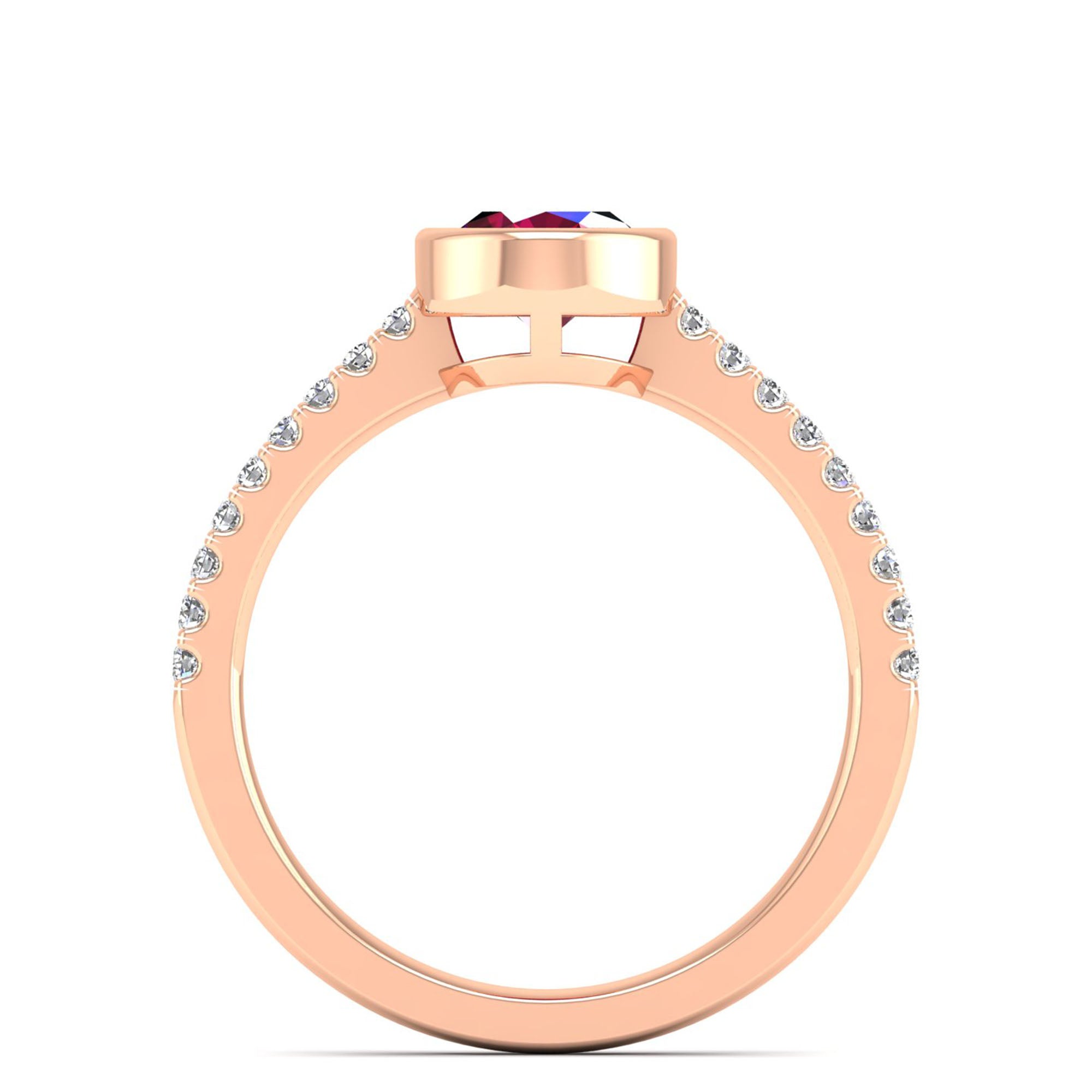 14K Rose Gold - Ruby