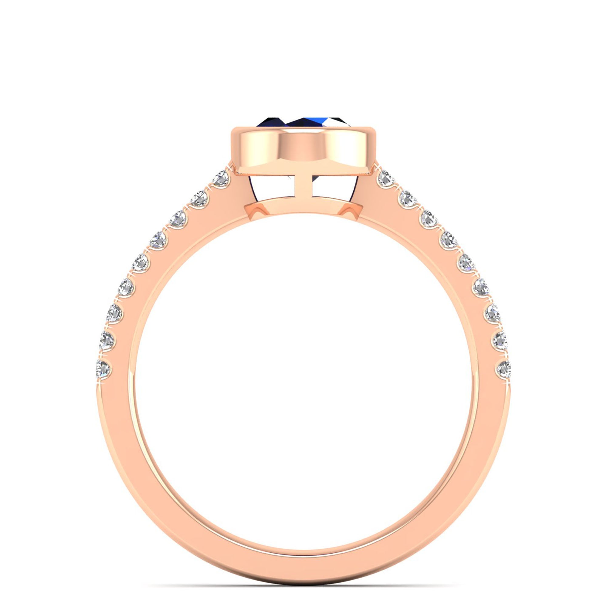 14K Rose Gold - Sapphire