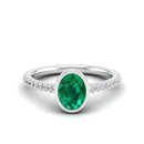 14K White Gold - Emerald