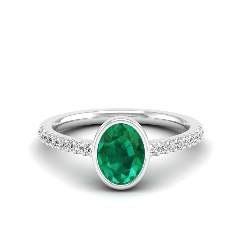 14K White Gold - Emerald