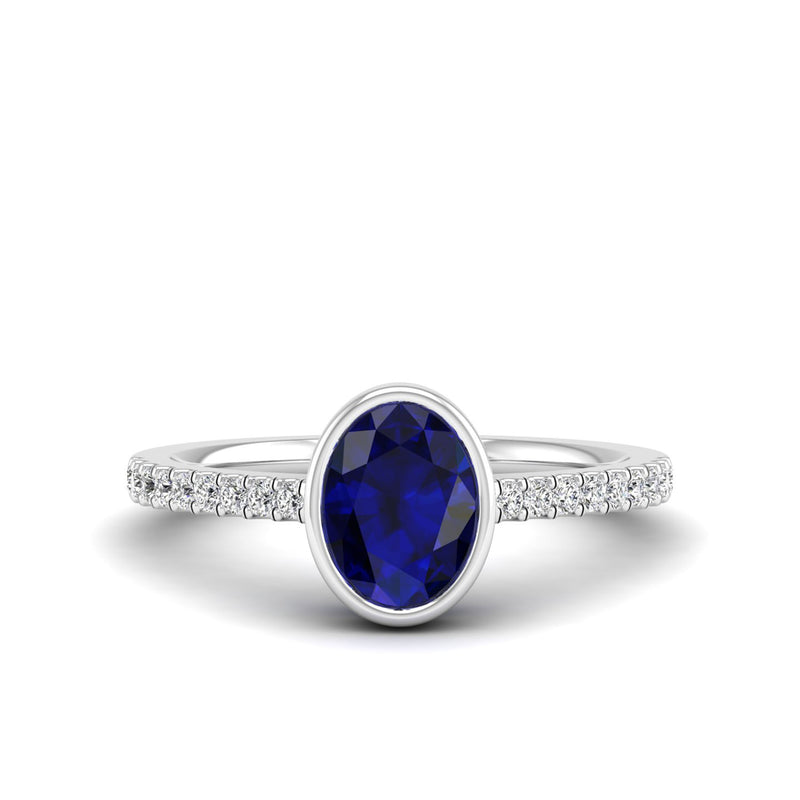 14K White Gold - Sapphire