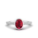 14K White Gold - Ruby