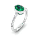 14K White Gold - Emerald