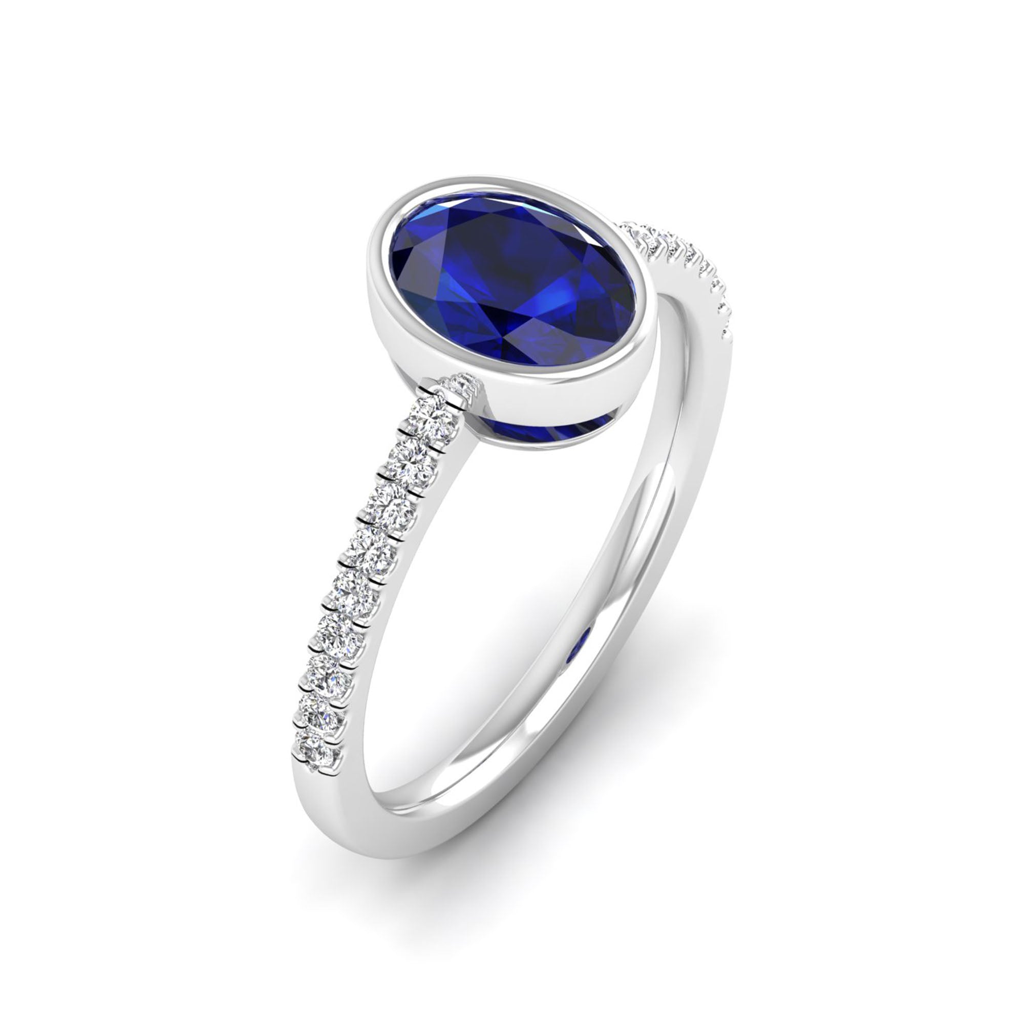 14K White Gold - Sapphire